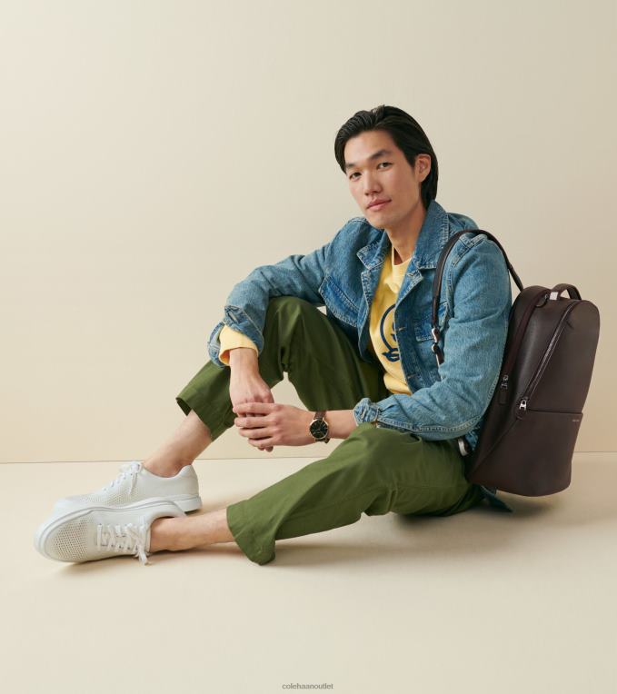 Men Dark Chocolate Cole Haan Triboro Backpack 2R0V2548