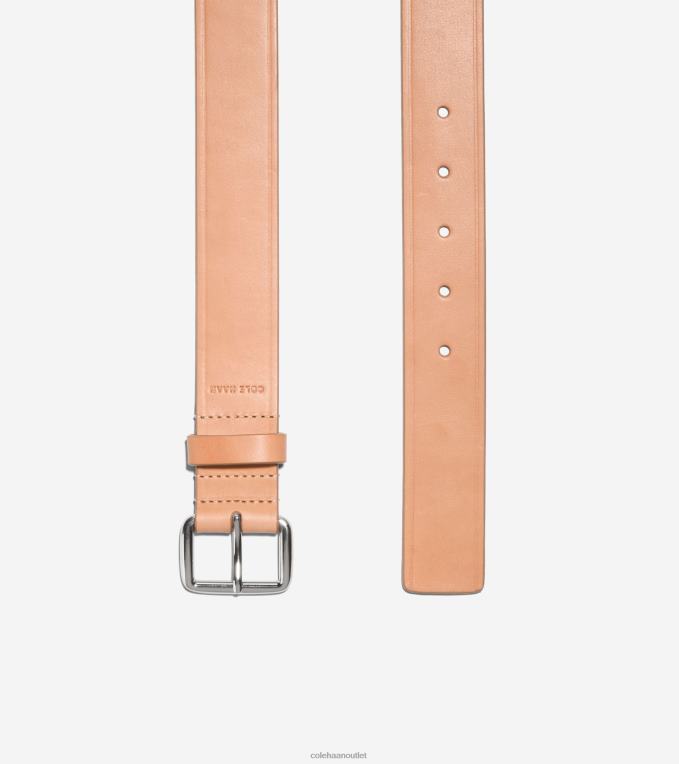 Men Beige Cole Haan 35MM Vachetta Dress Belt 2R0V2573