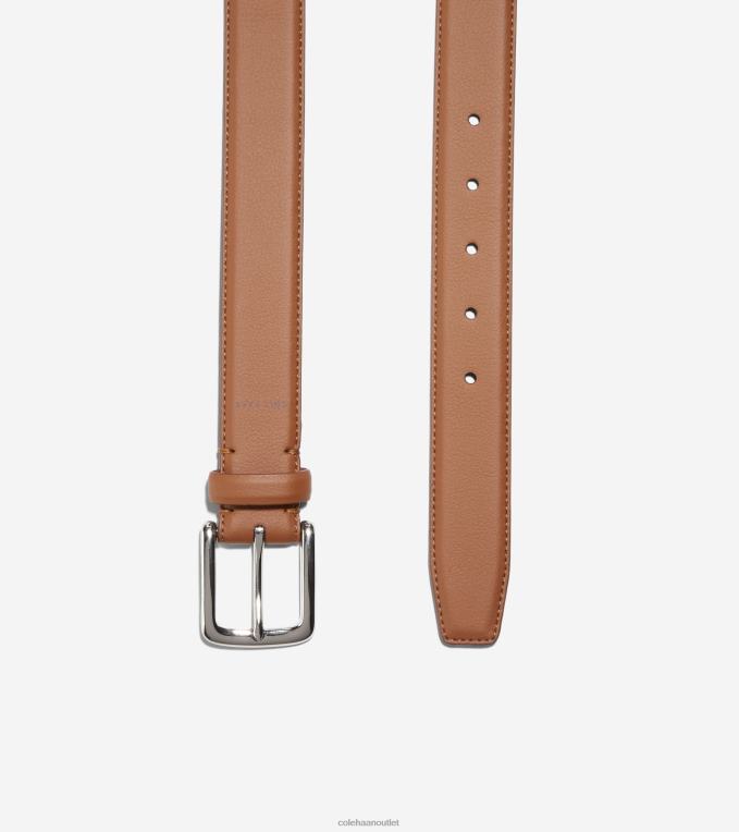 Men British Tan Cole Haan 32MM Cactus Dress Belt 2R0V2562