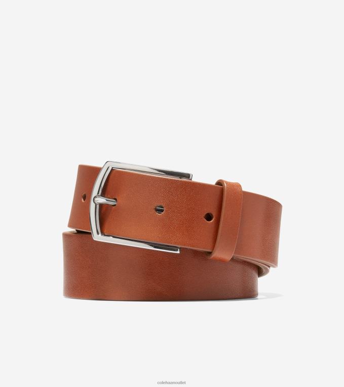 Men British Tan Cole Haan Washington Perforated 35mm Belt 2R0V2572