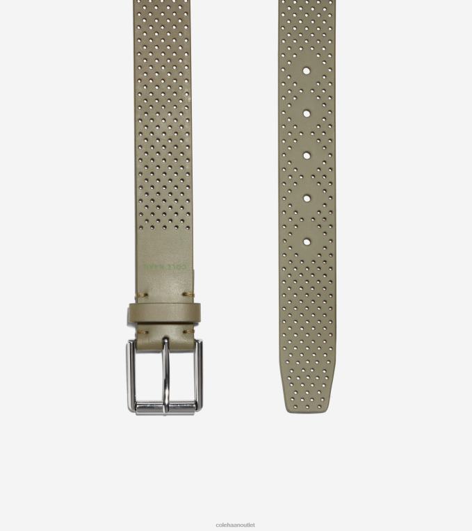Men Oil Green Cole Haan 35MM Perforated Color Block Belt 2R0V2576