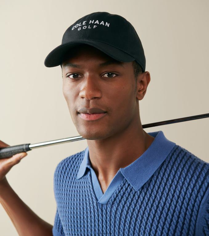 Men Black Cole Haan Cotton Golf Hat 2R0V2502