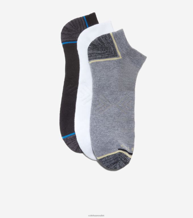 Men Black Assorted Cole Haan 3-Pack Performance No-Show Socks 2R0V2609