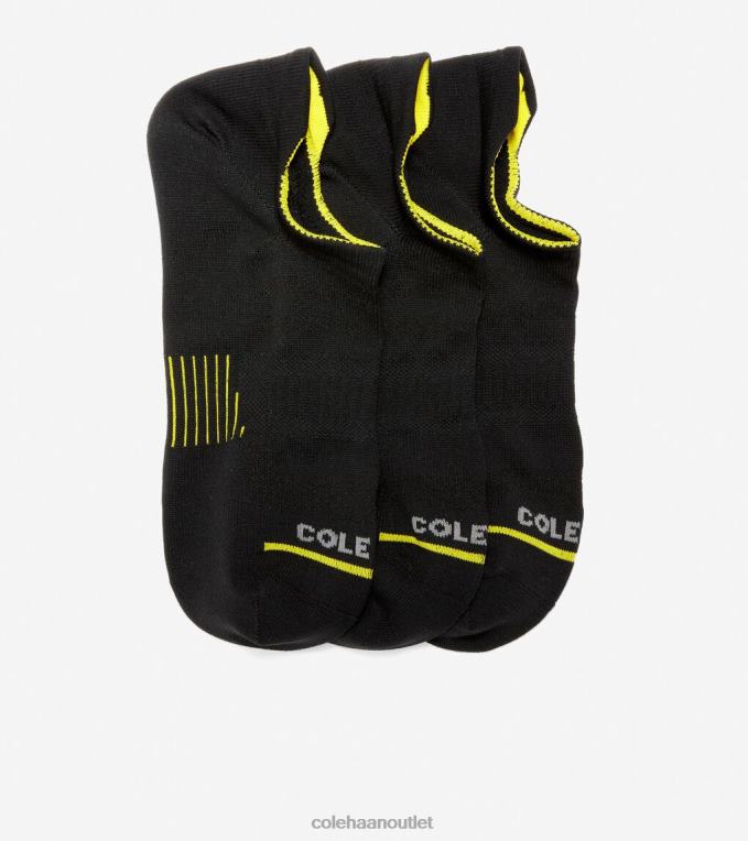 Men Black Cole Haan ZEROGRAND 3-Pair Liner Socks 2R0V2596