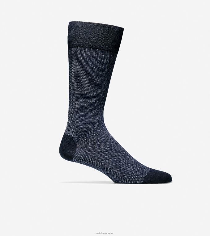 Men Navy Cole Haan Pique Textured Crew Socks 2R0V2594