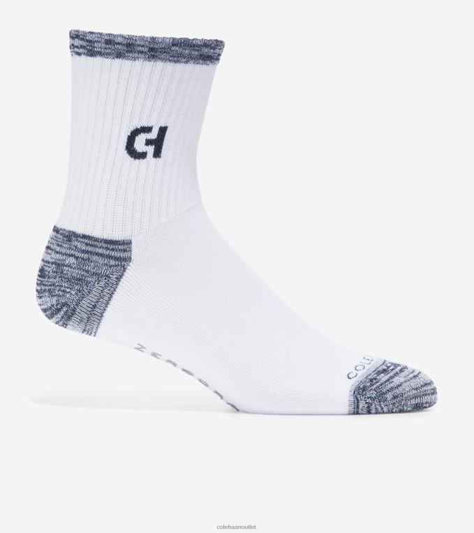 Men White Cole Haan Performance High Quarter Sock 2R0V2590