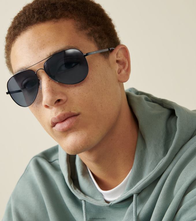 Men Black Cole Haan Metal Aviator Sunglasses 2R0V2586