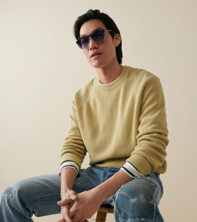 Men Black Cole Haan Retro Oval Sunglasses 2R0V2533