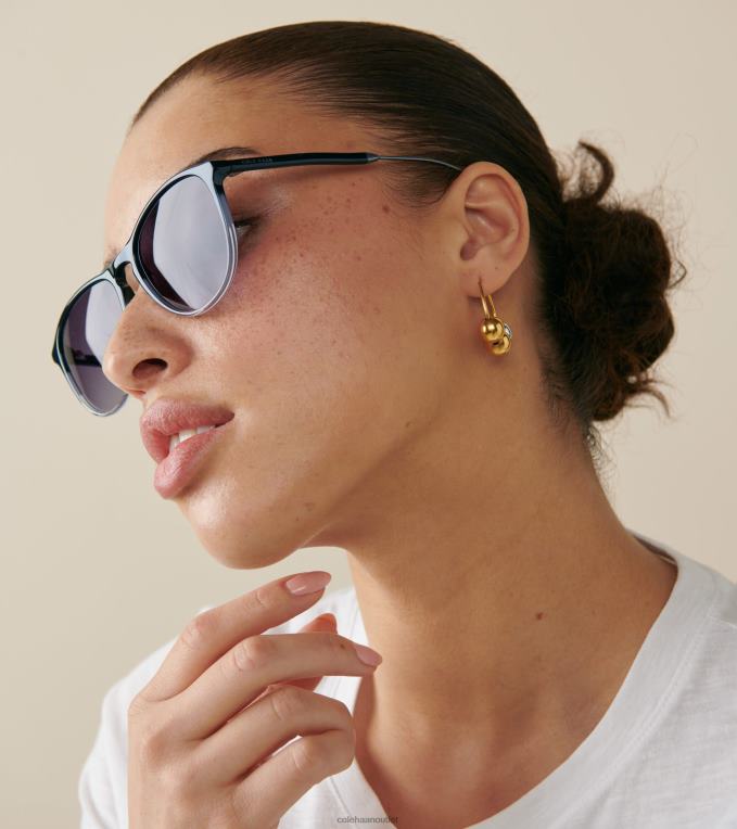 Men Black Cole Haan Retro Oval Sunglasses 2R0V2533