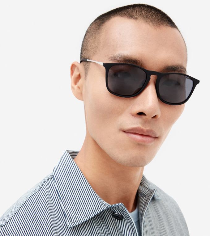 Men Black Cole Haan Retro Square Sunglasses 2R0V2582