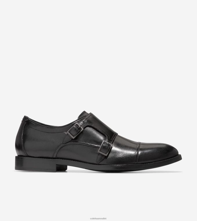 Men Black Cole Haan Harrison Monkstrap 2R0V2473