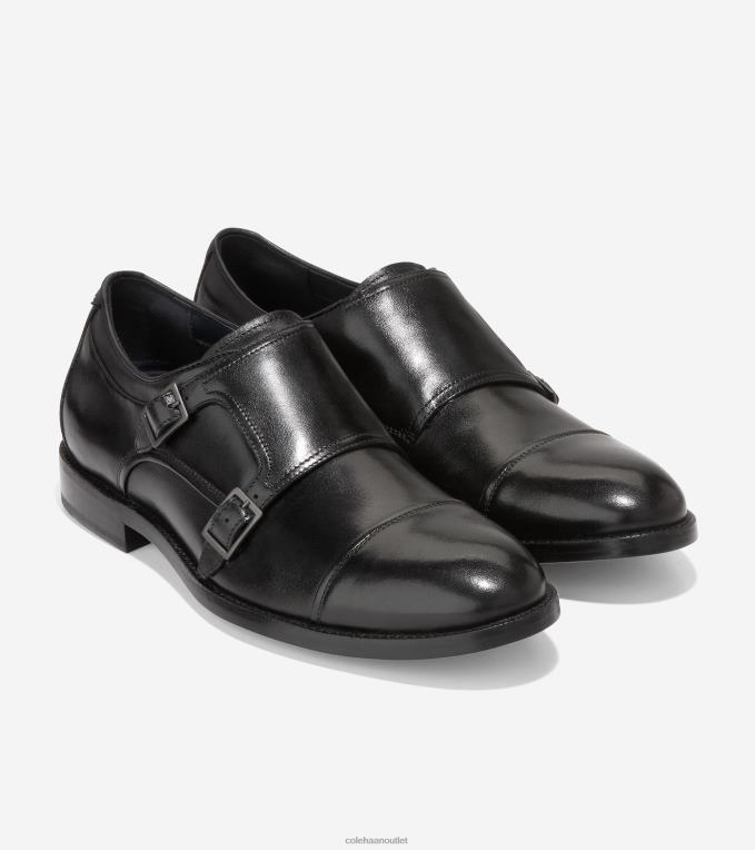 Men Black Cole Haan Harrison Monkstrap 2R0V2473