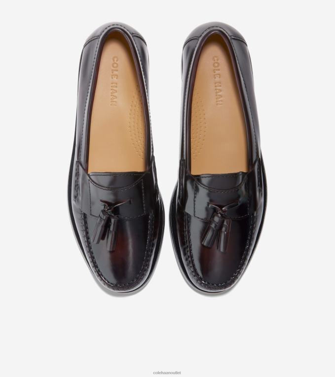 Men Burgundy Cole Haan Pinch Tassel Loafer 2R0V2477
