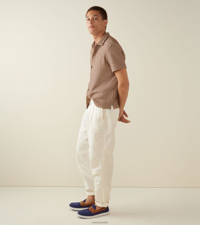 Men Navy Textile-Tan Cole Haan Nantucket Penny Loafer 2R0V2352