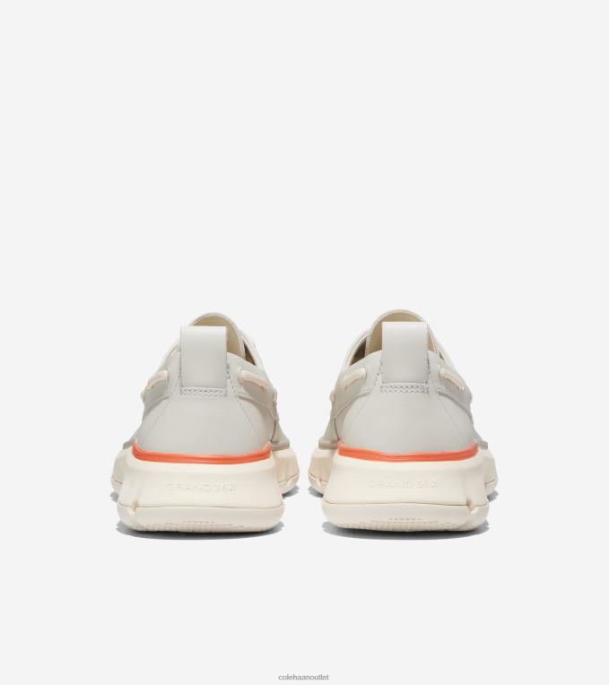 Men Silver Birch-Ivory-Scarlet Orange Cole Haan 4.ZEROGRAND Regatta Boat Shoe 2R0V2254