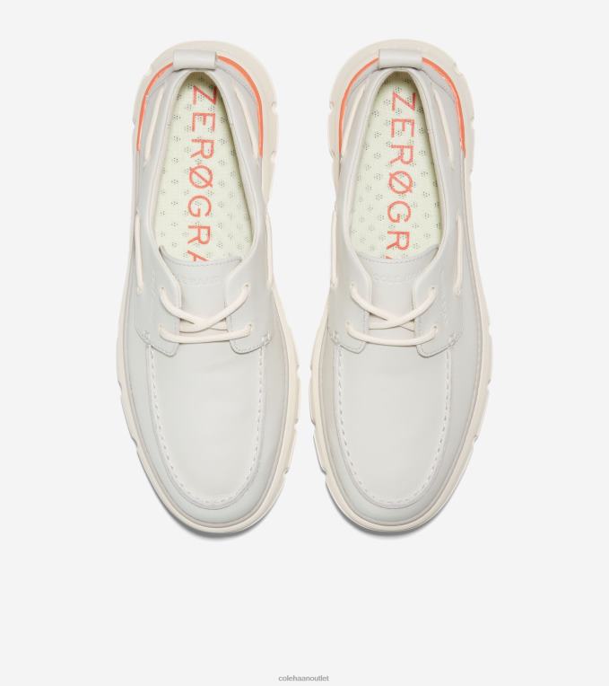 Men Silver Birch-Ivory-Scarlet Orange Cole Haan 4.ZEROGRAND Regatta Boat Shoe 2R0V2254