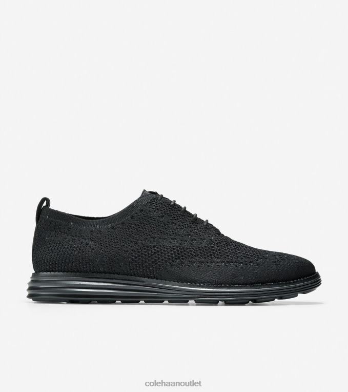 Men Black Stitchlite Cole Haan OriginalGrand Wingtip Oxford 2R0V2393