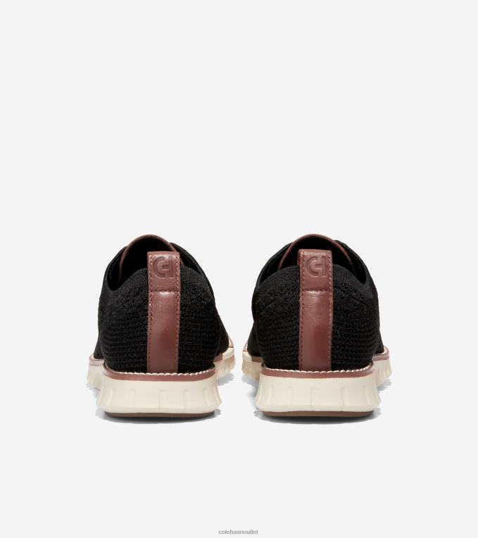 Men Black Stitchlite-Ivory Cole Haan ZEROGRAND Wingtip Oxford 2R0V2429