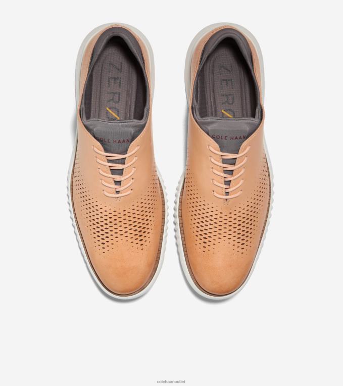 Men Bleached Tan-City Skyline-Ivory Cole Haan 2.ZEROGRAND Laser Wingtip Oxford 2R0V2267
