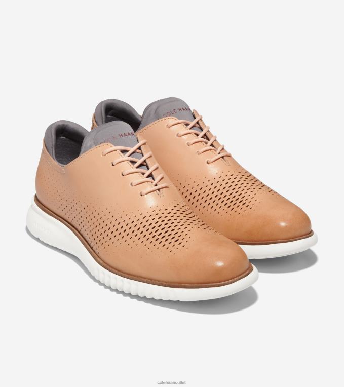 Men Bleached Tan-City Skyline-Ivory Cole Haan 2.ZEROGRAND Laser Wingtip Oxford 2R0V2267