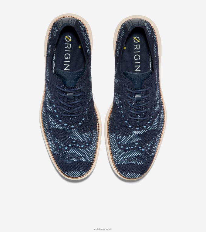 Men Blue Bell-Navy Blazer Camo Stitchlite Cole Haan OriginalGrand Remastered Wingtip Oxford 2R0V2445