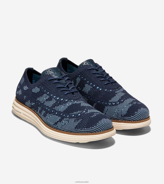 Men Blue Bell-Navy Blazer Camo Stitchlite Cole Haan OriginalGrand Remastered Wingtip Oxford 2R0V2445
