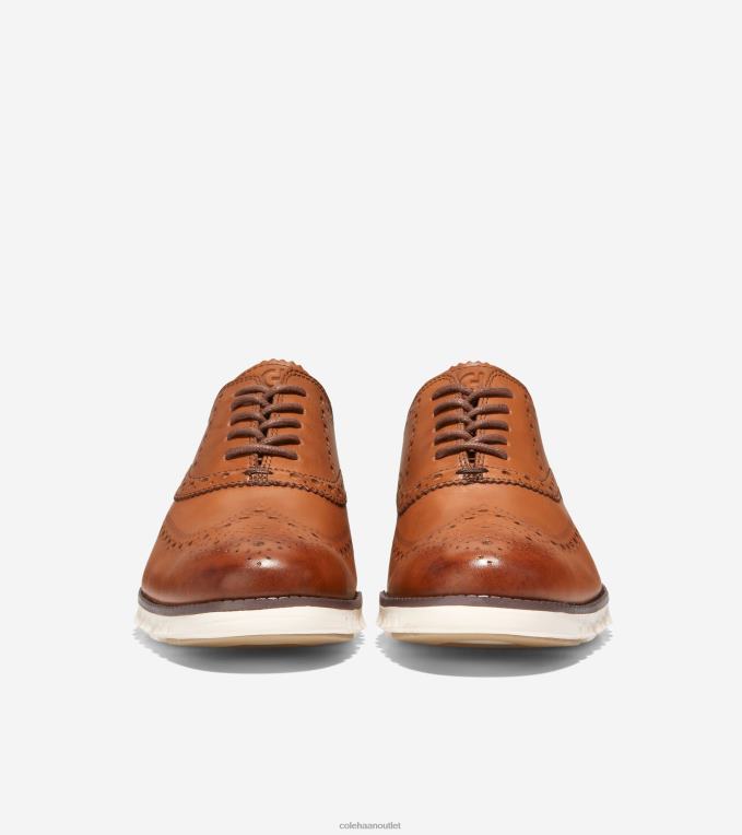 Men British Tan Cole Haan ZEROGRAND Wingtip Oxford 2R0V2395