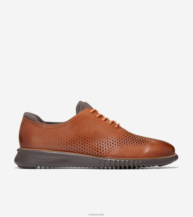 Men British Tan-Java Cole Haan 2.ZEROGRAND Laser Wingtip Oxford 2R0V2270
