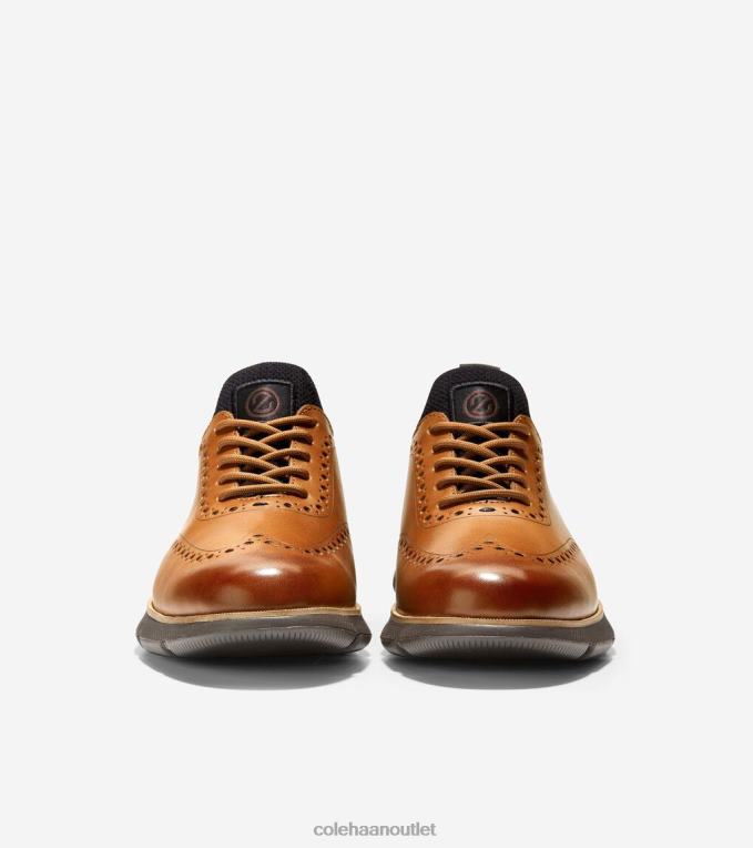 Men British Tan-Java Cole Haan 4.ZEROGRAND Wingtip Oxford 2R0V2371