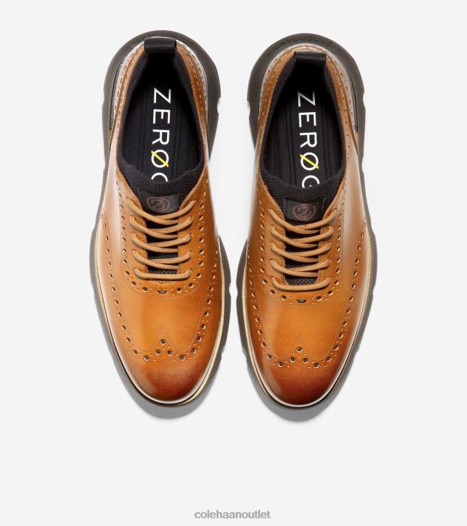 Men British Tan-Java Cole Haan 4.ZEROGRAND Wingtip Oxford 2R0V2371