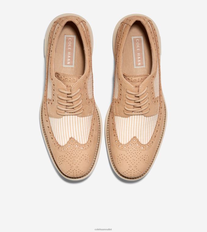 Men Sesame Seersucker-Ivory Cole Haan OriginalGrand Remastered Longwing Oxford 2R0V2323