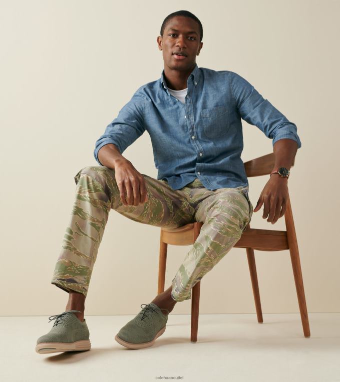 Men Tea Leaf-Deep Olive Camo Stitchlite Cole Haan OriginalGrand Remastered Longwing Oxford 2R0V2443