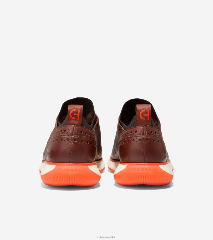Men Woodbury-Chocolate-Scarlet Orange Cole Haan 4.ZEROGRAND Wingtip Oxford 2R0V2370