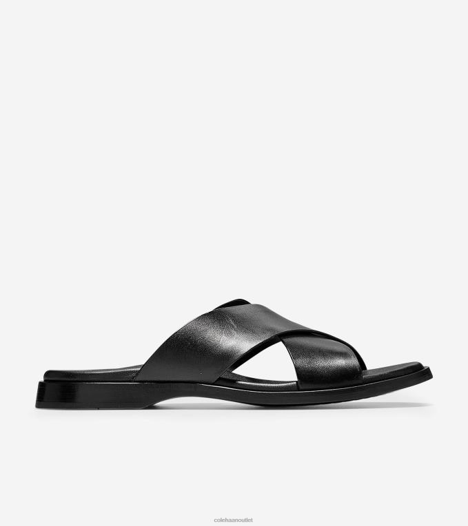 Men Black Smooth Cole Haan Goldwyn 2.0 CrissCross Sandal 2R0V2341