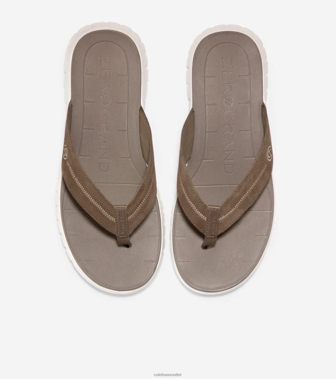 Men Riverstone-Oyster Mushroom Cole Haan ZEROGRAND Thong Sandal 2R0V2338