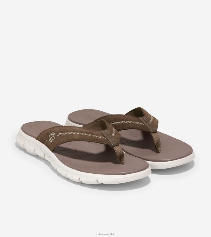 Men Riverstone-Oyster Mushroom Cole Haan ZEROGRAND Thong Sandal 2R0V2338
