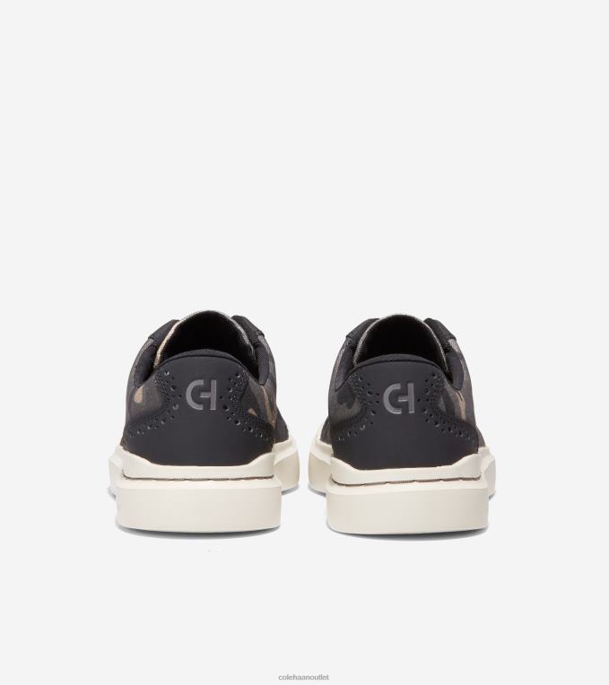 Men Black-Dark Pavement Camo Cole Haan GrandPrO Rally Canvas T-Toe Sneaker 2R0V2347