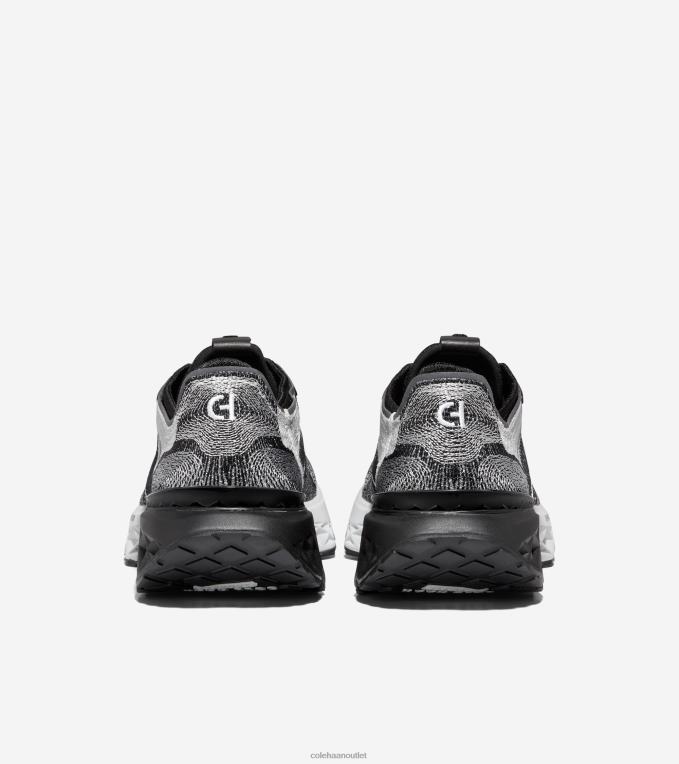 Men Black-Gray Pinstripe-Optic White Cole Haan 5.ZEROGRAND Embrostitch Running Shoe 2R0V2462