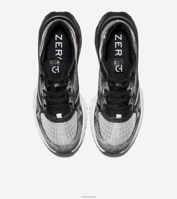 Men Black-Gray Pinstripe-Optic White Cole Haan 5.ZEROGRAND Embrostitch Running Shoe 2R0V2462