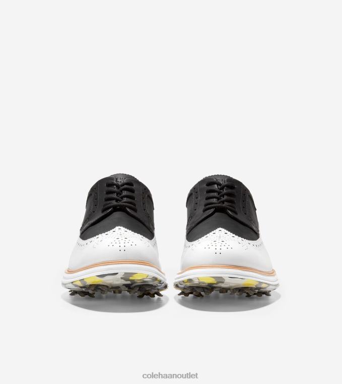 Men Black-Optic White Cole Haan OriginalGrand Tour Golf Shoe 2R0V2484