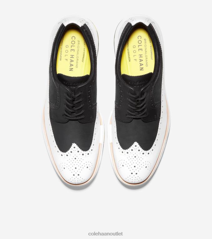 Men Black-Optic White Cole Haan OriginalGrand Tour Golf Shoe 2R0V2484