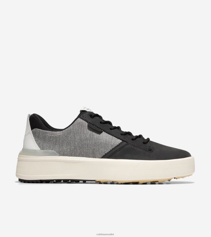 Men Black-White Cole Haan GrandPrO Crew Golf Shoe 2R0V2404