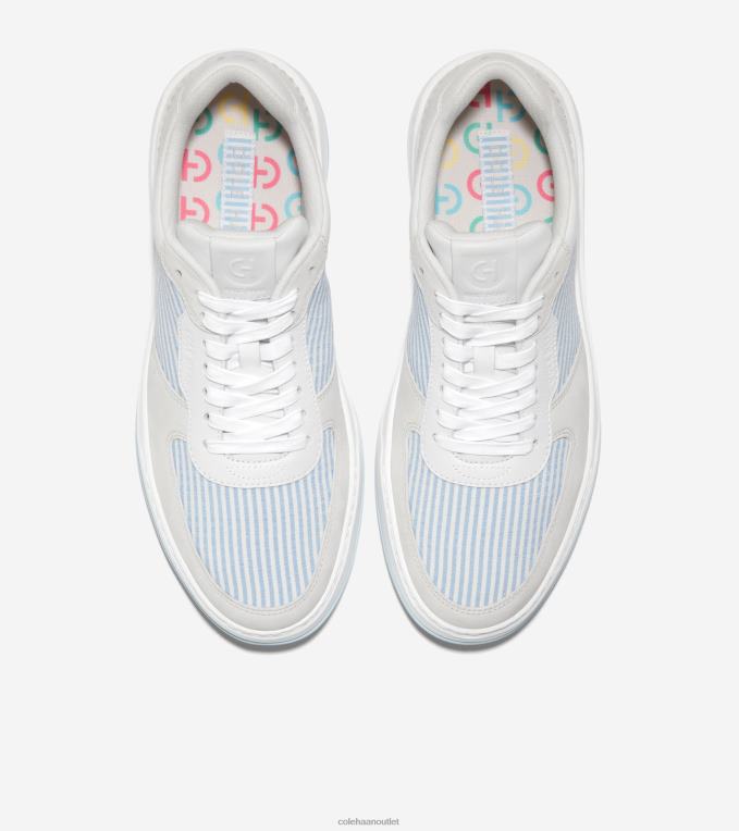 Men Blue Bell Seersucker Cole Haan GrandPrO Crossover Sneaker 2R0V2308