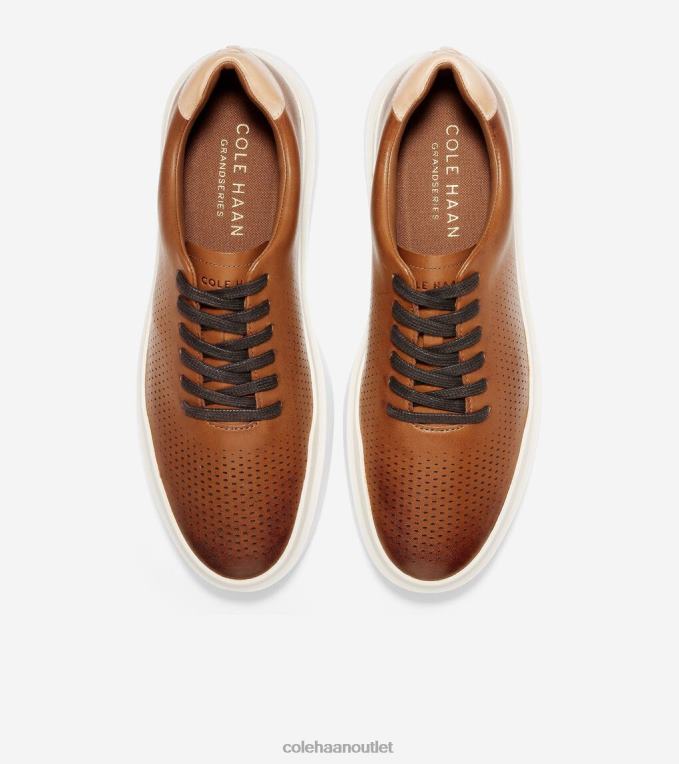 Men British Tan-Ivory Cole Haan GrandPrO Rally Laser Cut Sneaker 2R0V2266