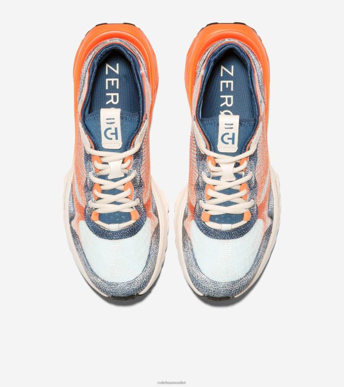 Men Ensign Blue-Nectarine-Ivory Cole Haan 5.ZEROGRAND Embrostitch Running Shoe 2R0V2460
