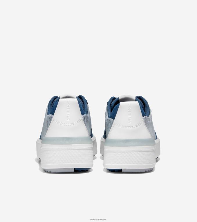 Men Ensign Blue-Optic White-Micro Chip Cole Haan GrandPrO Crew Golf Shoe 2R0V2403