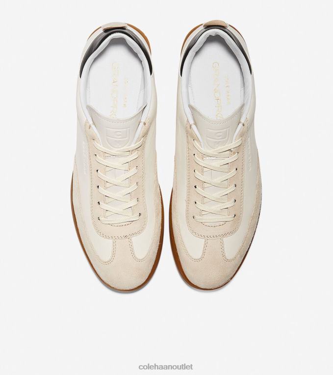 Men Ivory Tumbled-Stone Suede Cole Haan GrandPrO Turf Sneaker 2R0V2455