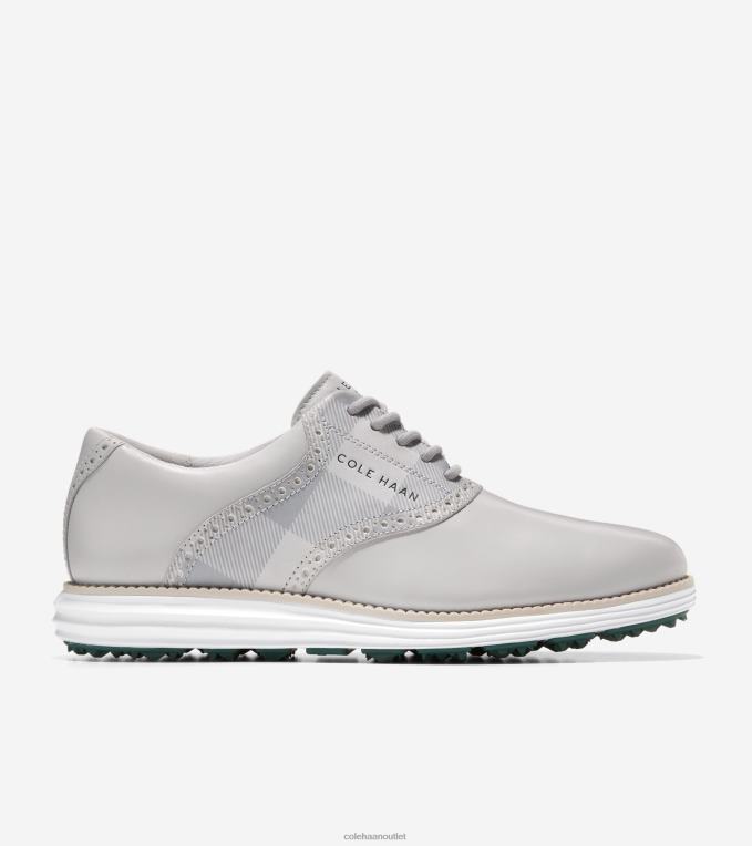 Men Microchip-Sleet-Optic White-Trekking Green Cole Haan OriginalGrand Saddle Golf Shoe 2R0V2471