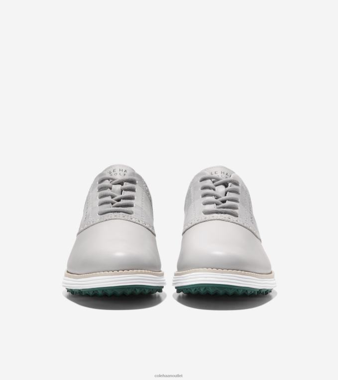 Men Microchip-Sleet-Optic White-Trekking Green Cole Haan OriginalGrand Saddle Golf Shoe 2R0V2471