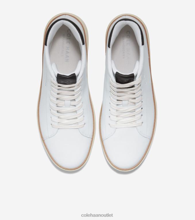 Men Optic White-Black-Ivory Cole Haan GrandPrO Topspin Mid Sneaker 2R0V2475
